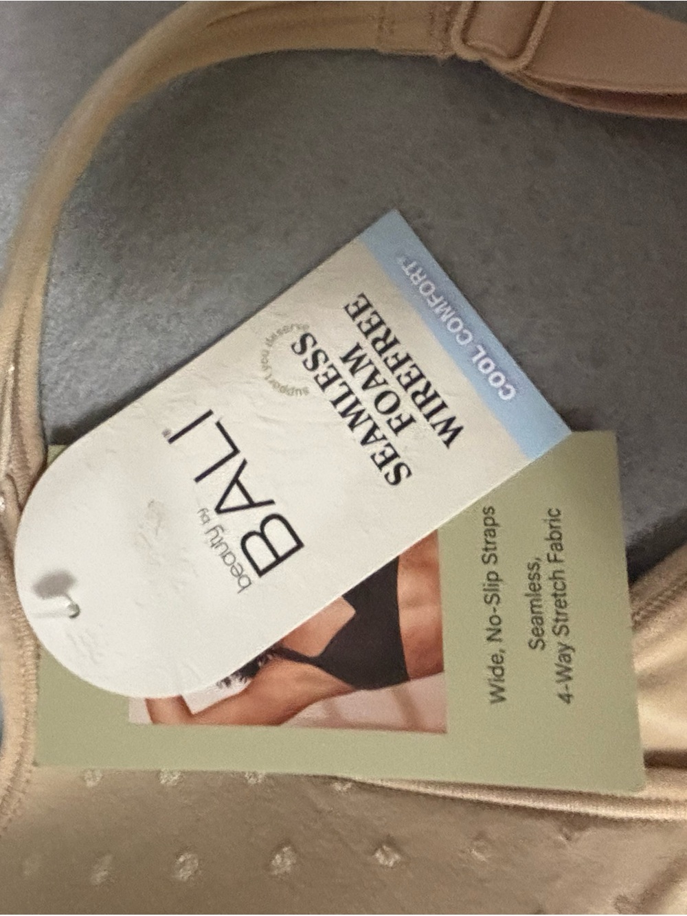 Bali Comfort Revolution 34C Beige Wireless Seamless Lightly Lined Bra DF6600 - Picture 3 of 8